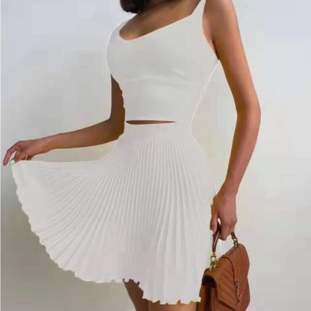 White Flowy Skirt Set